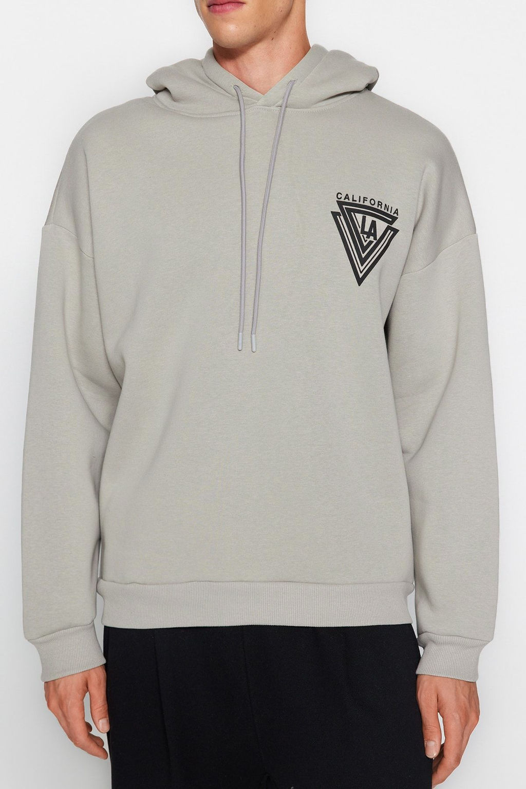 TRENDYOL MAN Turuncu %100 Pamuk Kapusonlu / Genis Kesim Kolej Bask?l? Ici Polarl? Sweatshirt TMNAW24SW00063 - Trendyolmilla фото 6