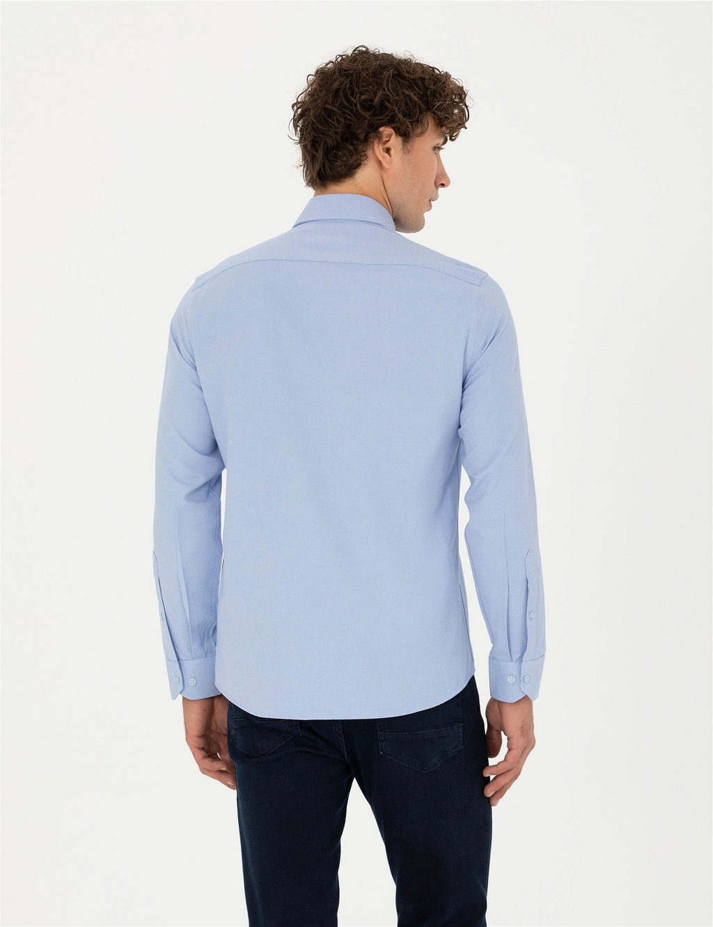 A__k Mavi Slim Fit Uzun Kollu G_mlek - Pierre cardin фото 5