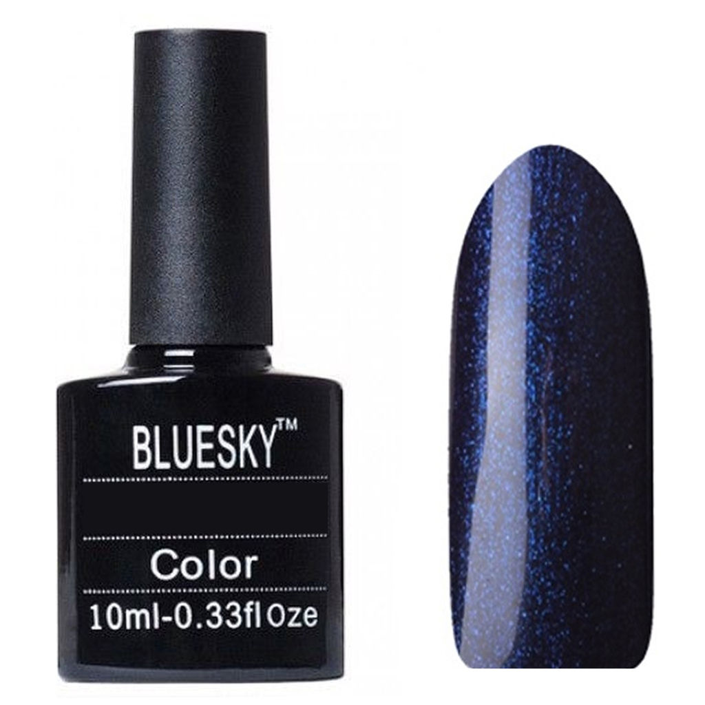 Bluesky Гель-лак для ногтей / Classic 124 SH, полуночный сине-фиолетовый с шиммером, 10 мл