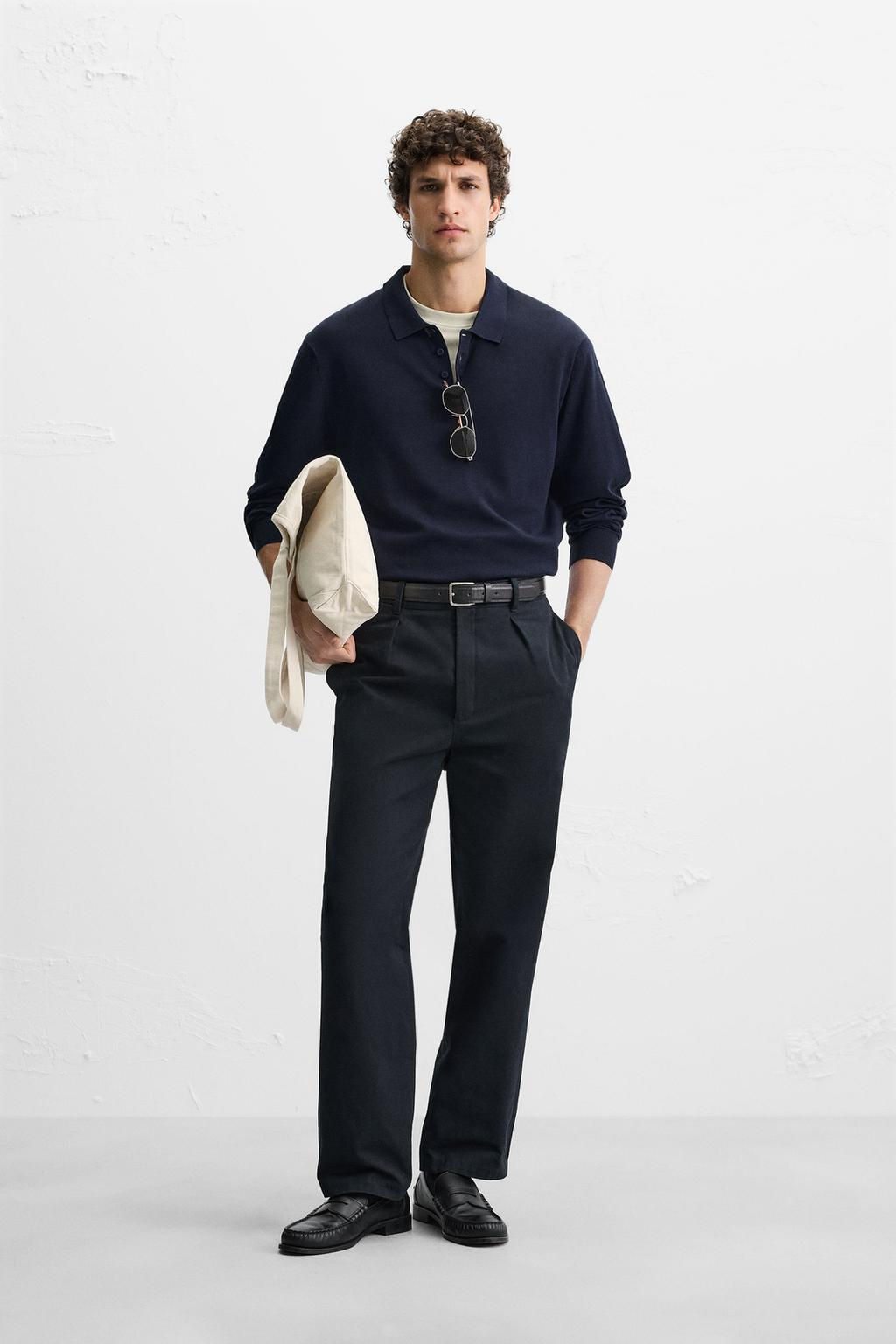 KNIT COTTON - SILK POLO SHIRT - Zara фото 2