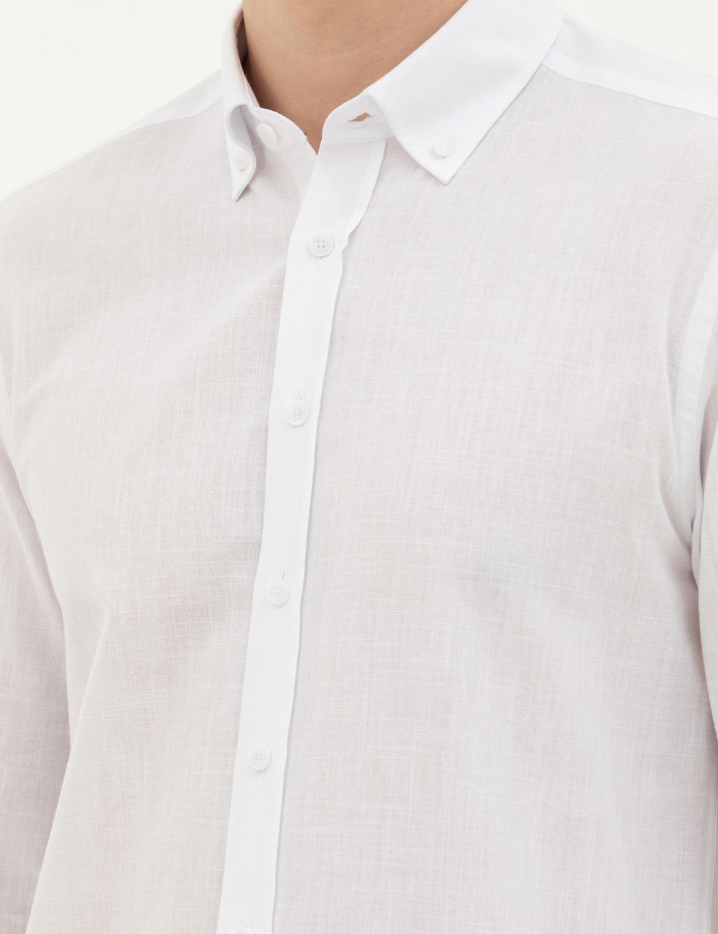 Рубашка Pierre Cardin Slim Fit белая с длинным рукавом