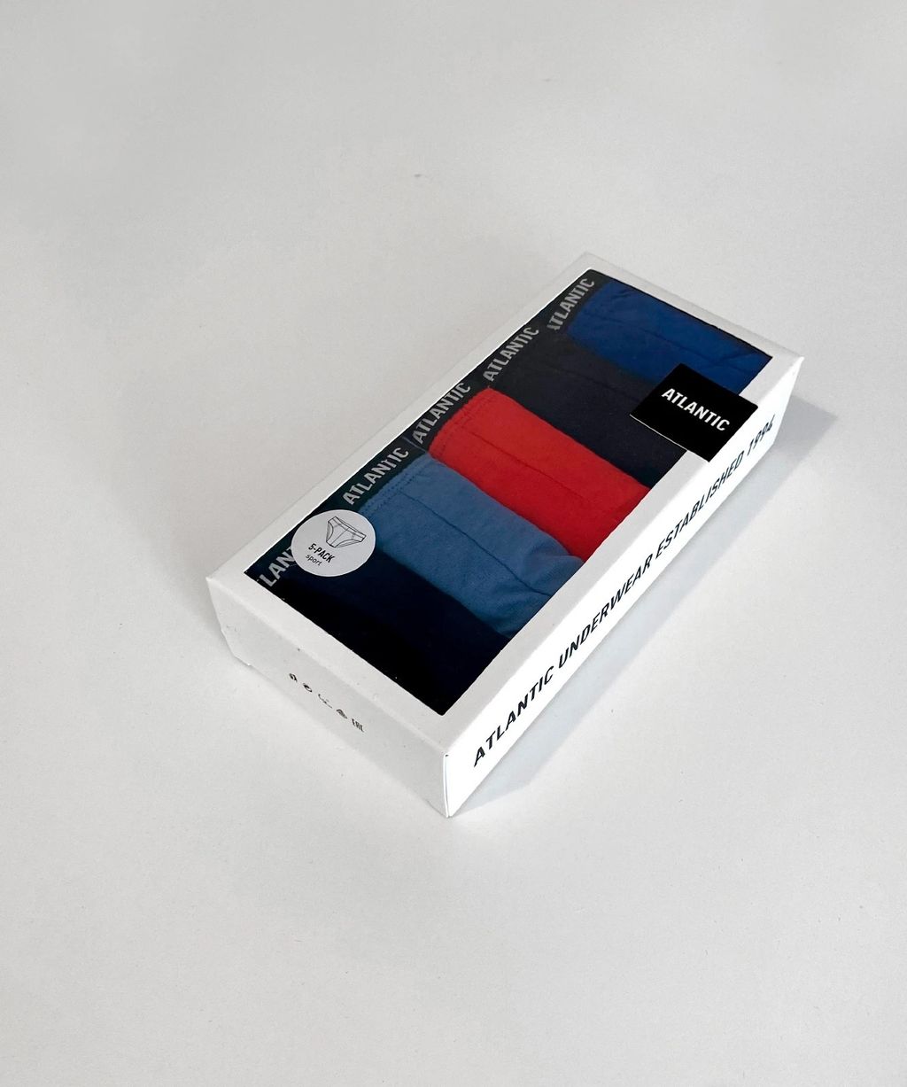 5SMP-002 Трусы спорт Five Solid 2 - набор 5 шт. индиго + хаки + красный + голубой + графитовый - Atlantic фото 5