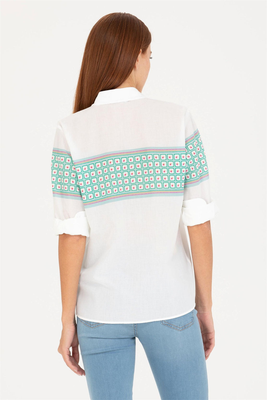 Женская рубашка цвета морской волны с длинным рукавом - U.s. polo assn фото 12