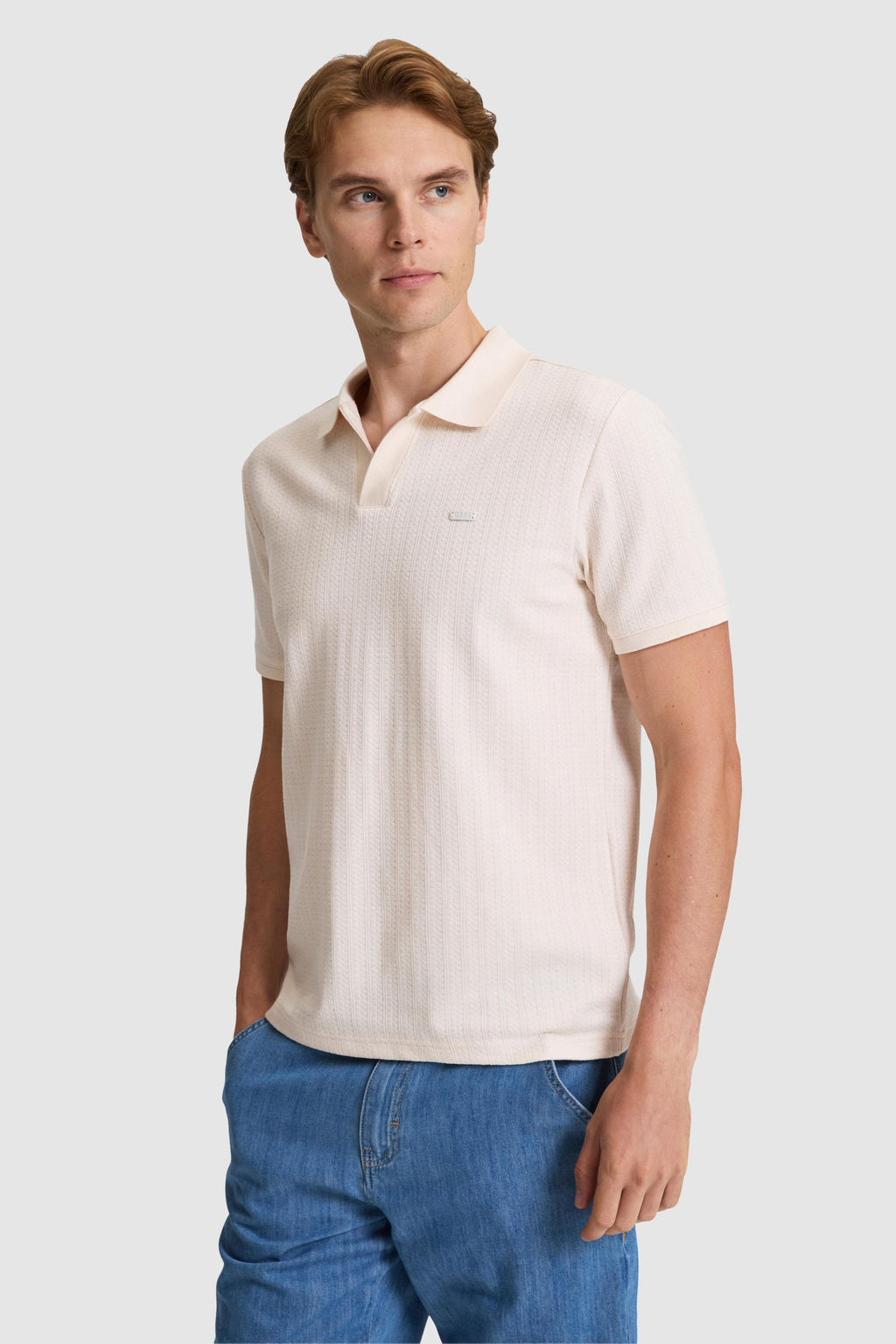 Erkek Krem Regular Fit Polo Yaka Ti__rt