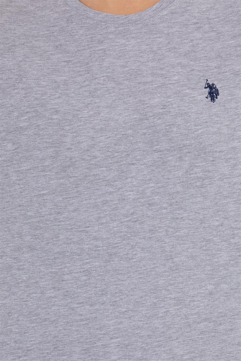 Мужская серая меланжевая базовая футболка с круглым вырезом - U.s. polo assn фото 6