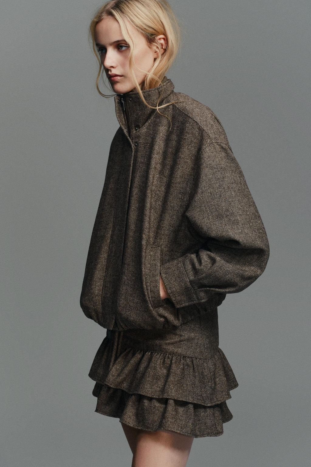 WOOL-BLEND HERRINGBONE SKORT - Zara фото 4