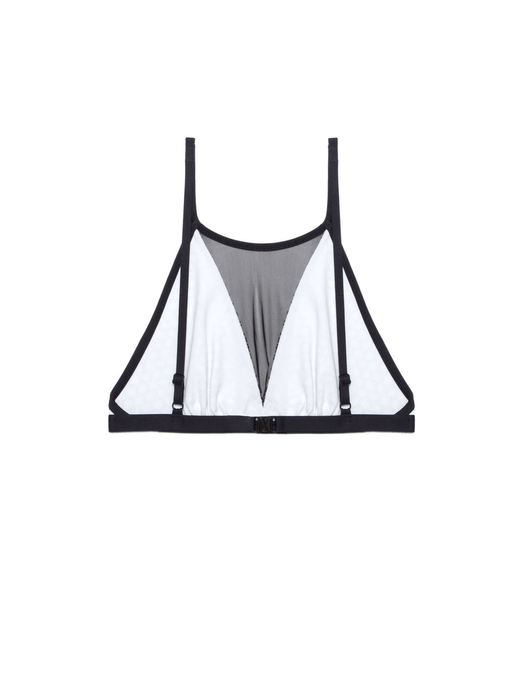 ESLI Купальный бюстгальтер с рисунком "зиг-заг" и прозрачной вставкой HISTRIA черно-белый