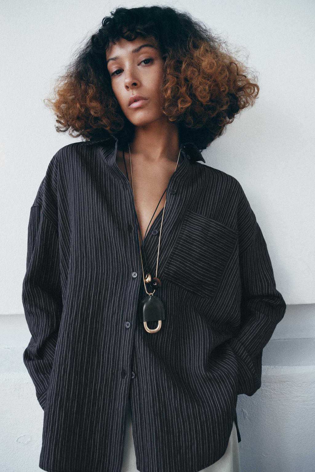 STRIPED FLOWING SHIRT ZW COLLECTION - Zara фото 2