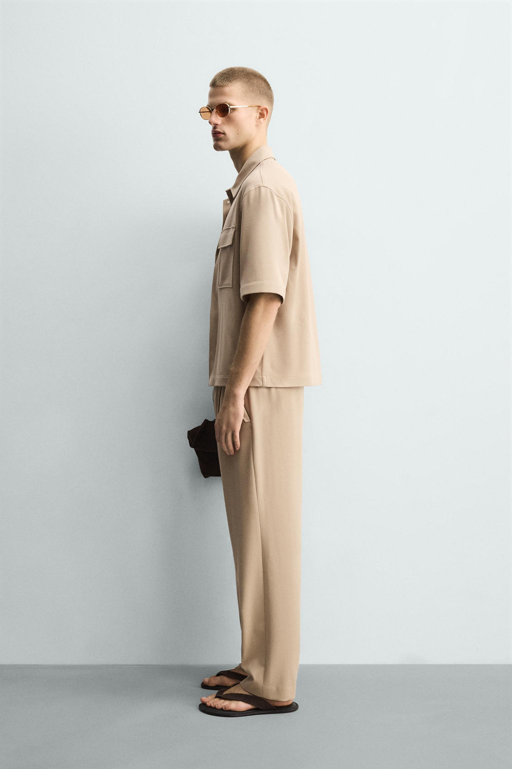 SOBRECAMISA RELAXED FIT BOLSILLO / Beige - Zara фото 4