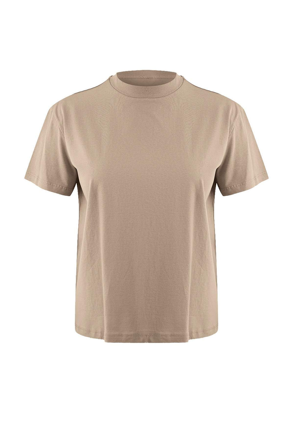 Yag Yesili-Gri 2li Paket %100 Pamuk Basic Dik Yaka Orme T-Shirt TWOSS20TS1500