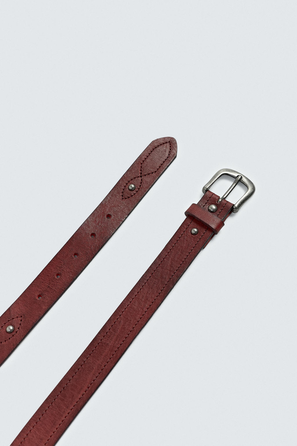 VINTAGE-EFFECT LEATHER BELT