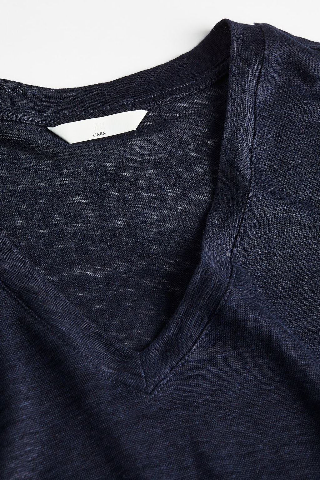 Camiseta en punto de lino con escote en V - H&m фото 6