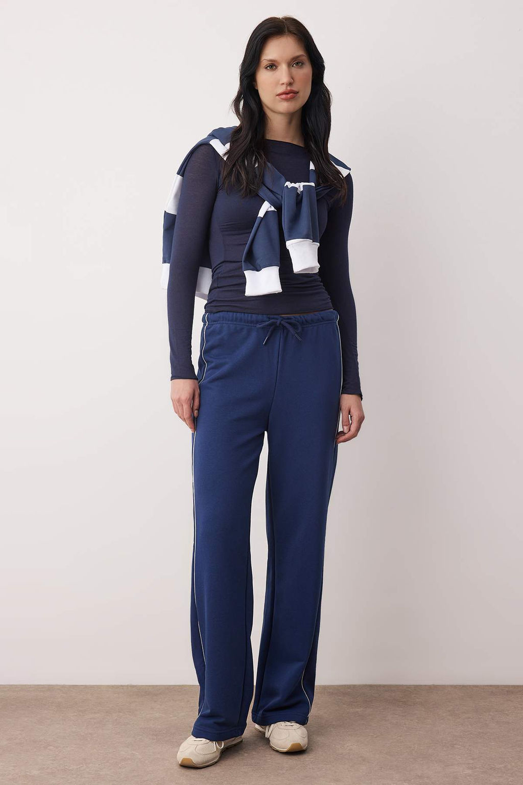 Kahverengi Wide Leg/Genis Kesim Biye Detayl? Orme Esofman Alt? TWOAW26EA00012 - Trendyolmilla фото 6