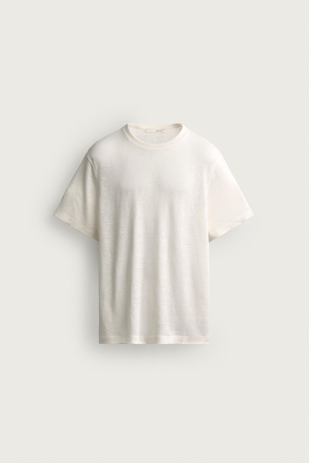CAMISETA REGULAR FIT C??AMO - VISCOSA / Blanco roto - Zara фото 7