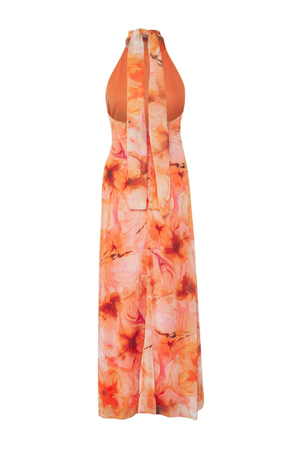 TRENDYOLMILLA Cok Renkli Soyut Desenli Astarl? Sifon Dokuma Uzun S?k Abiye Elbise TPRSS25AE00126  фото 6