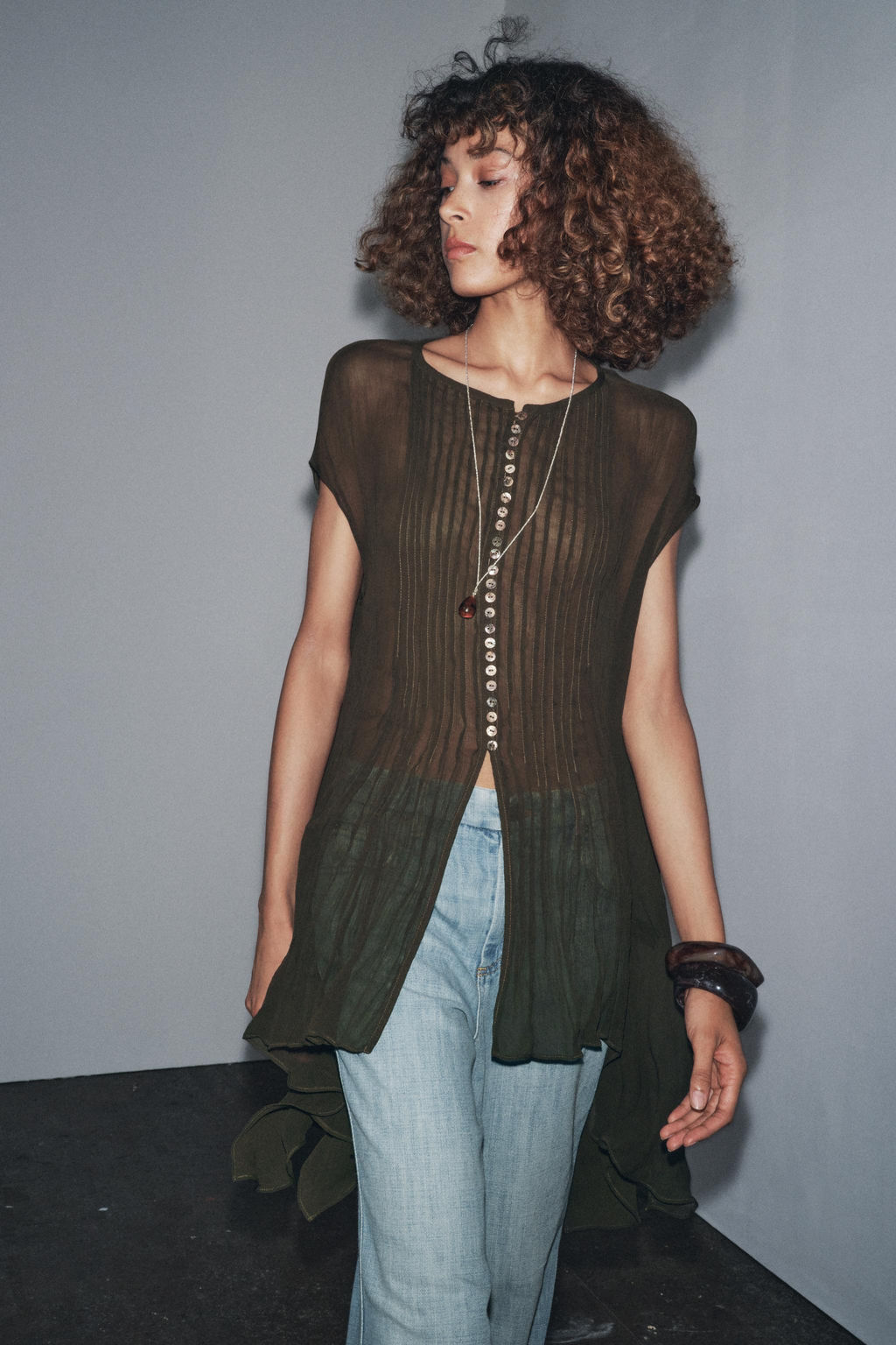 ZW COLLECTION COTTON GAUZE SHIRT - Zara фото 9