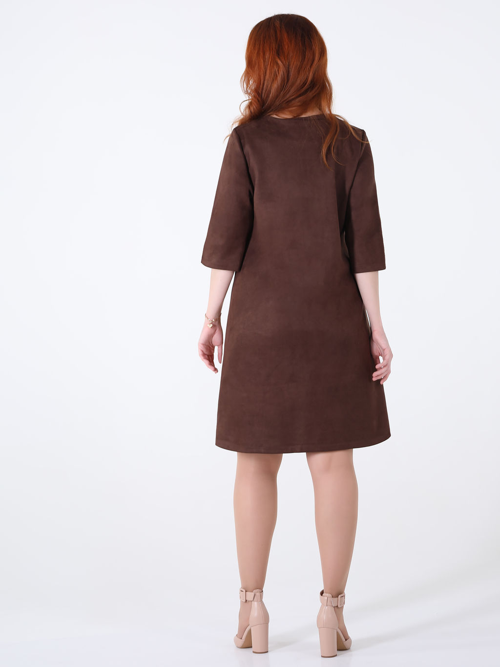 Платье женское коричневое