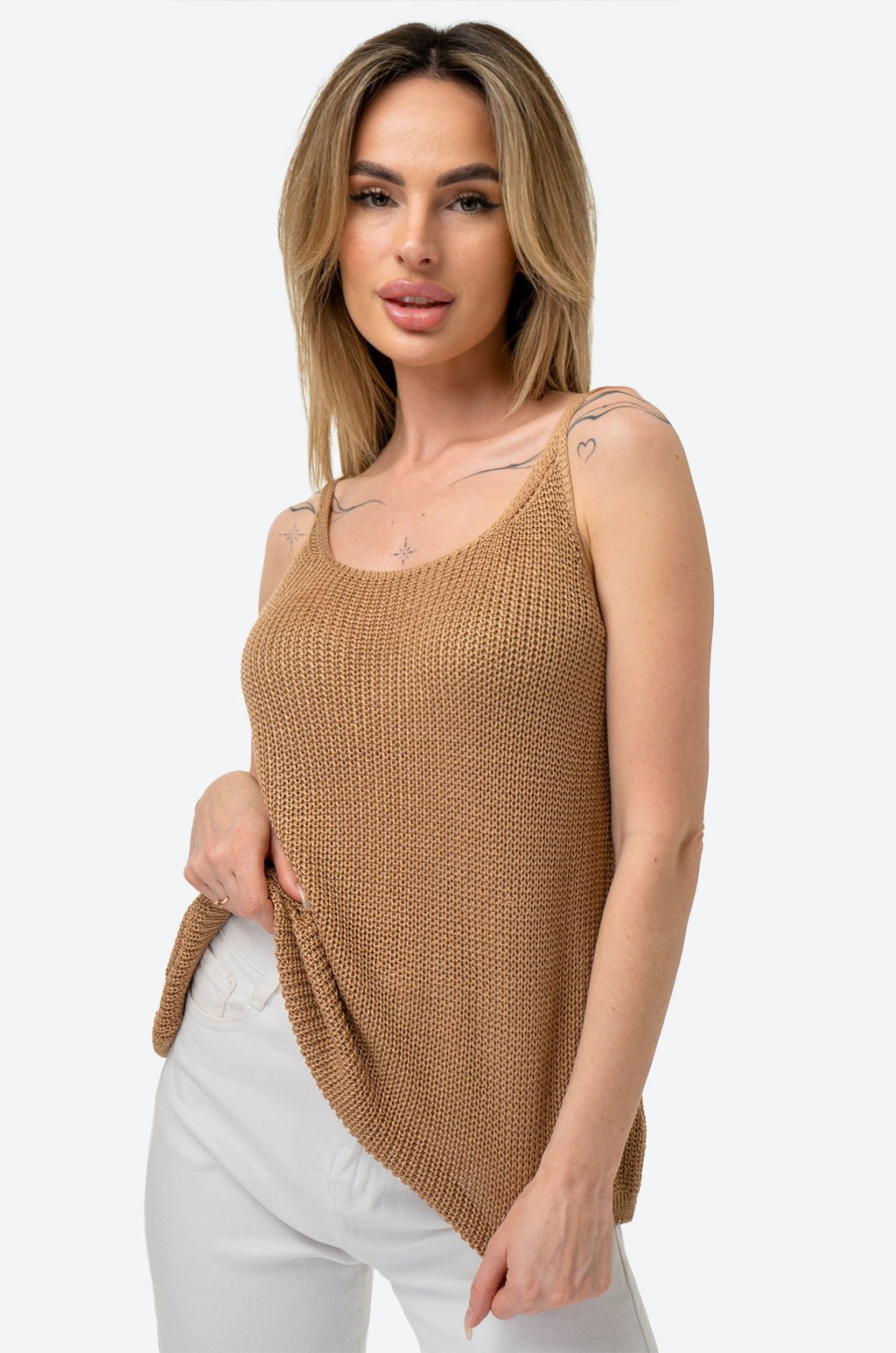 Женский вязаный топ на бретелях Happy Fox  фото 7