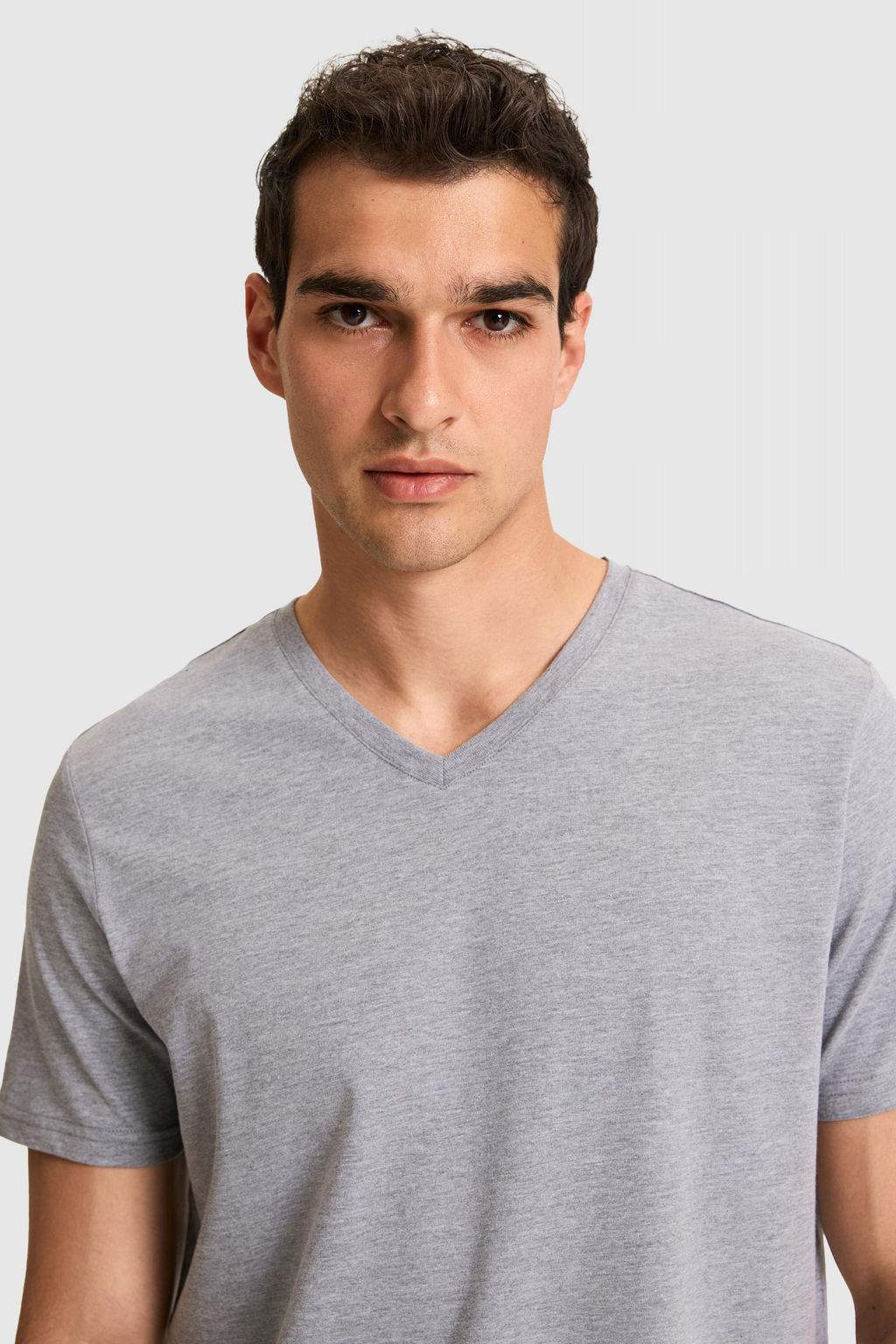 Erkek Regular Fit V Yaka Ta_ Basic Ti__rt