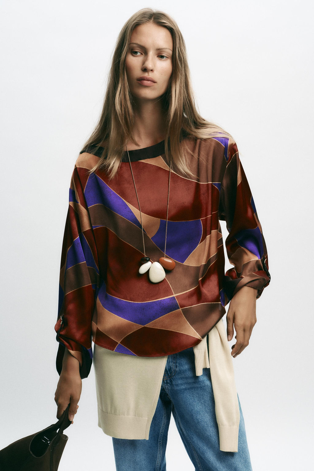 PRINTED SATIN SHIRT - Zara фото 11