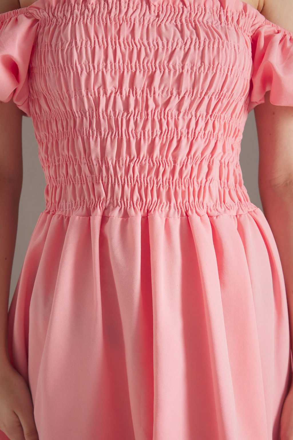 Pembe Duz Gipeli K?sa / Mini Dokuma Elbise TWOSS25EL00670 - Trendyolmilla фото 3