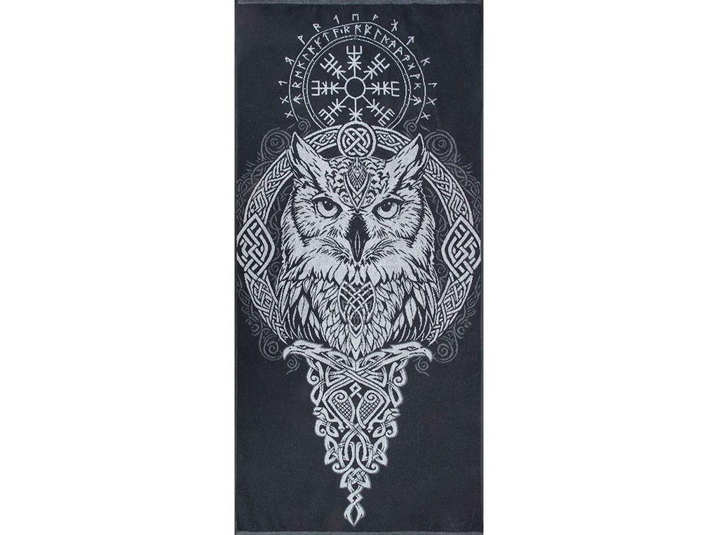 Полотенце махровое 6с102.411ж1 Тотем СОВА(антрацит) 67х150см