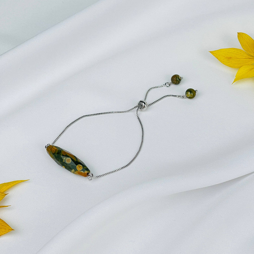 Браслет регулируемый из океанической Яшмы - Радуга самоцветов фото 2