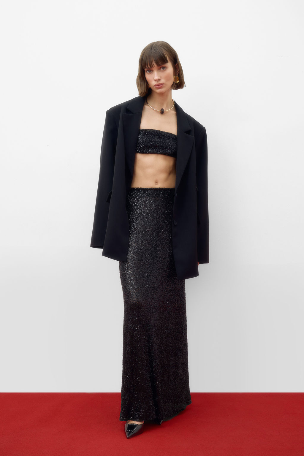 Юбка макси из пайеток