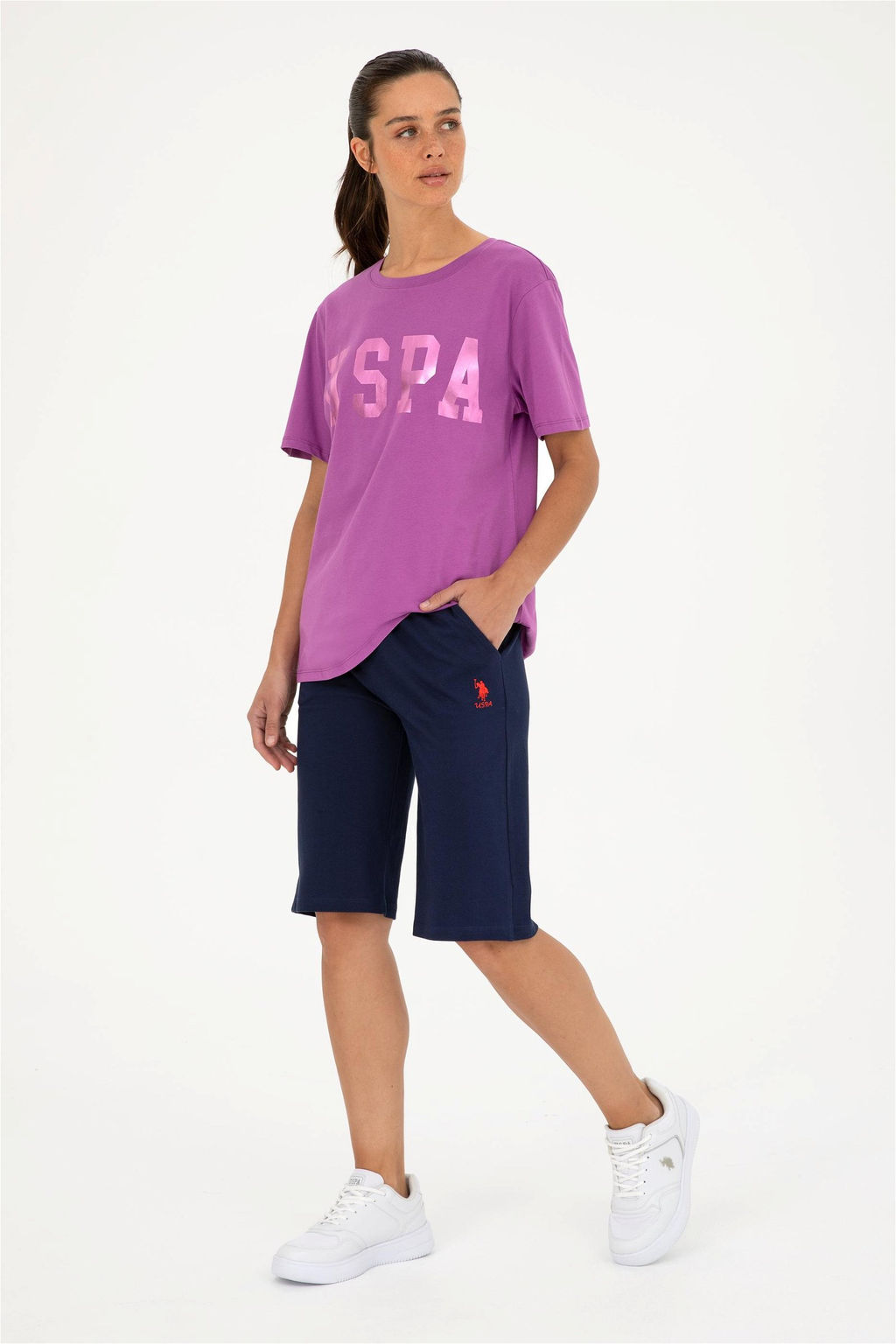 Женские темно-синие вязаные шорты Неожиданная скидка в корзине - U.s. polo assn фото 3