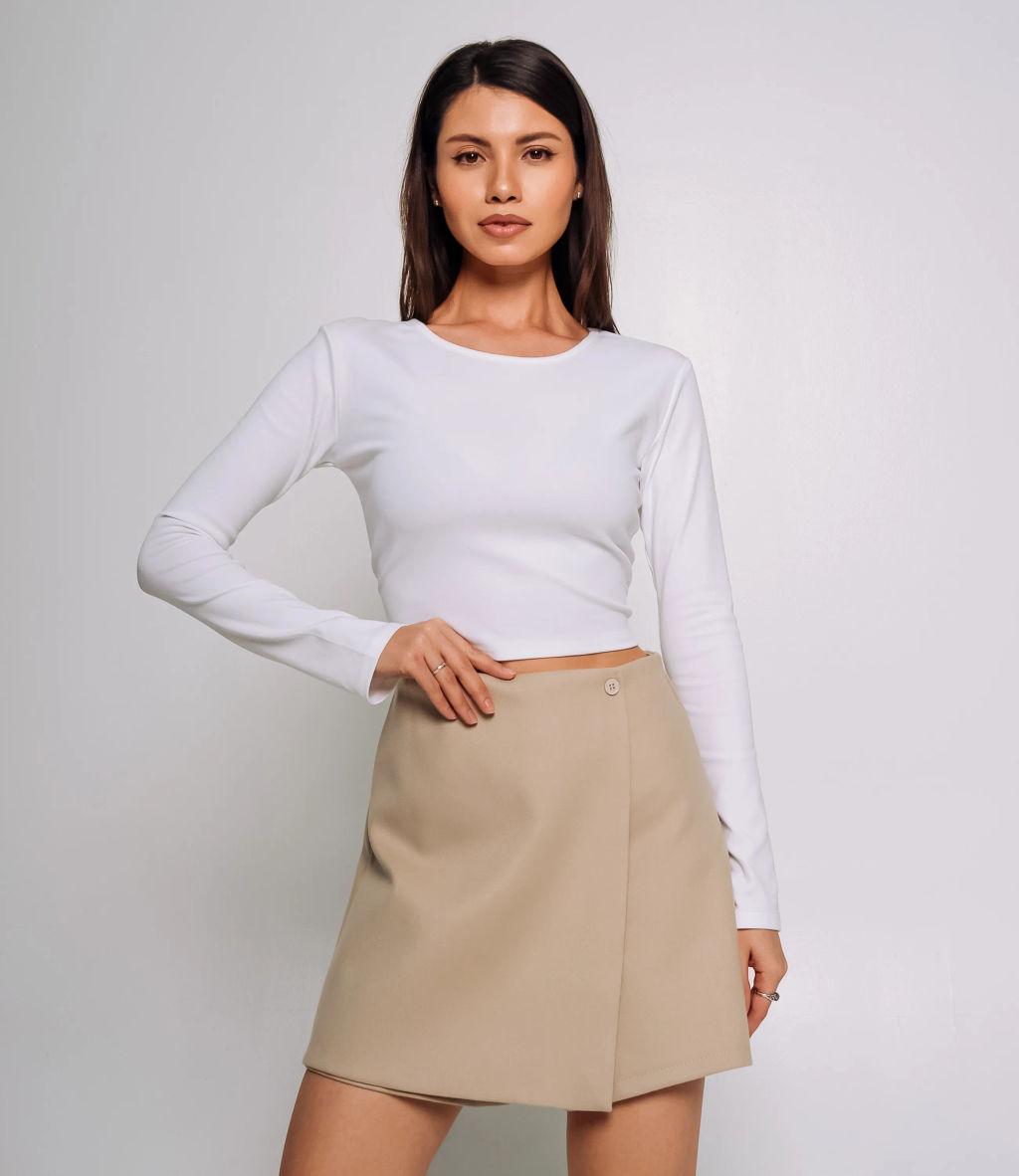 Юбка-шорты #КТ8662, бежевый