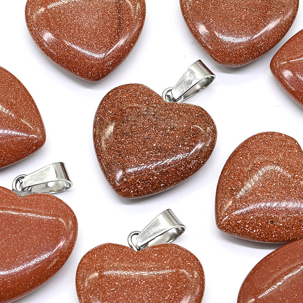 Кулон в виде сердца 20*20мм из авантюрина