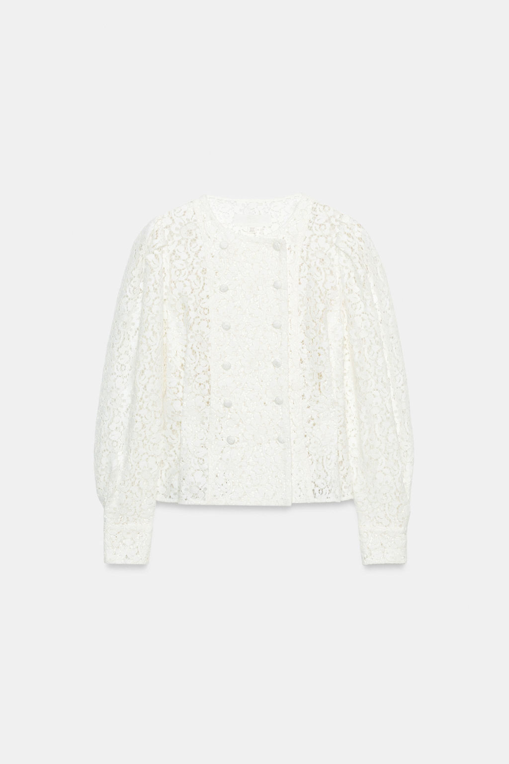 CHAQUETA CRUZADA ENCAJE / Blanco - Zara фото 2