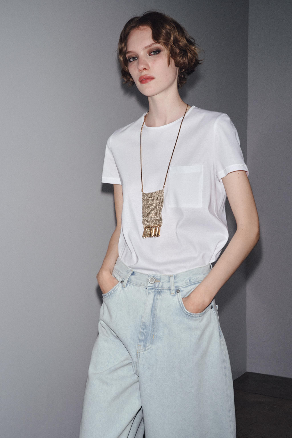 ZW COLLECTION HIGH-WAIST PALAZZO JEANS - Zara фото 9
