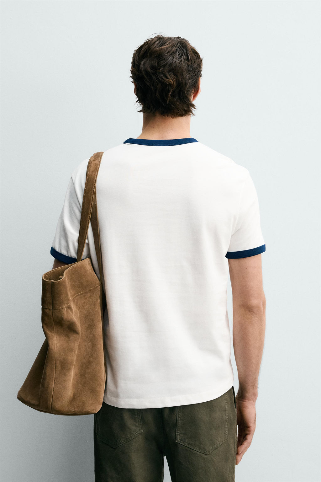 CAMISETA RIB CONTRASTE TEXTO / Blanco roto - Zara фото 3