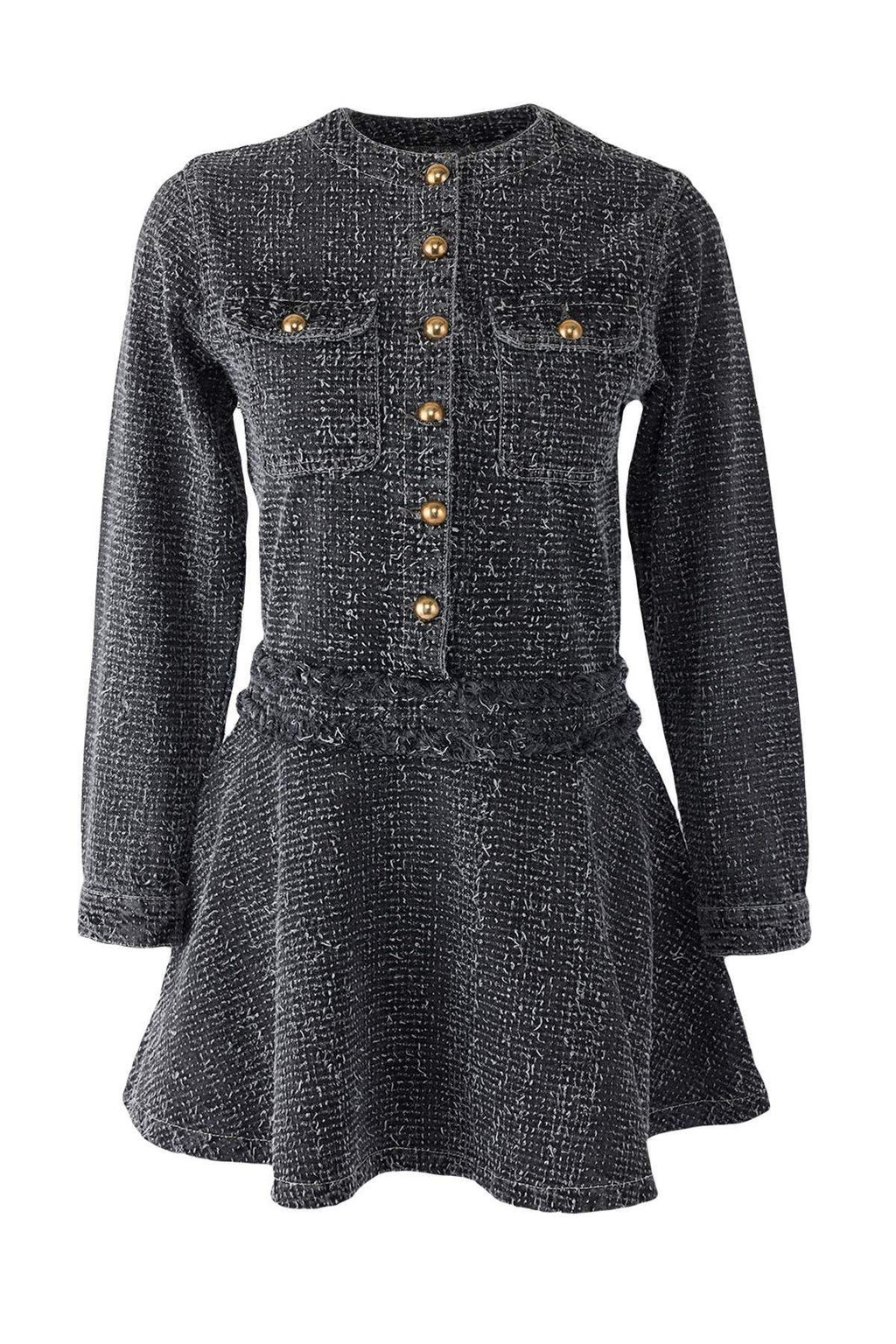 TRENDYOLMILLA Gri Dokulu Etegi Volanl? Mini Denim Elbise TWOAW25EL00515  фото 6