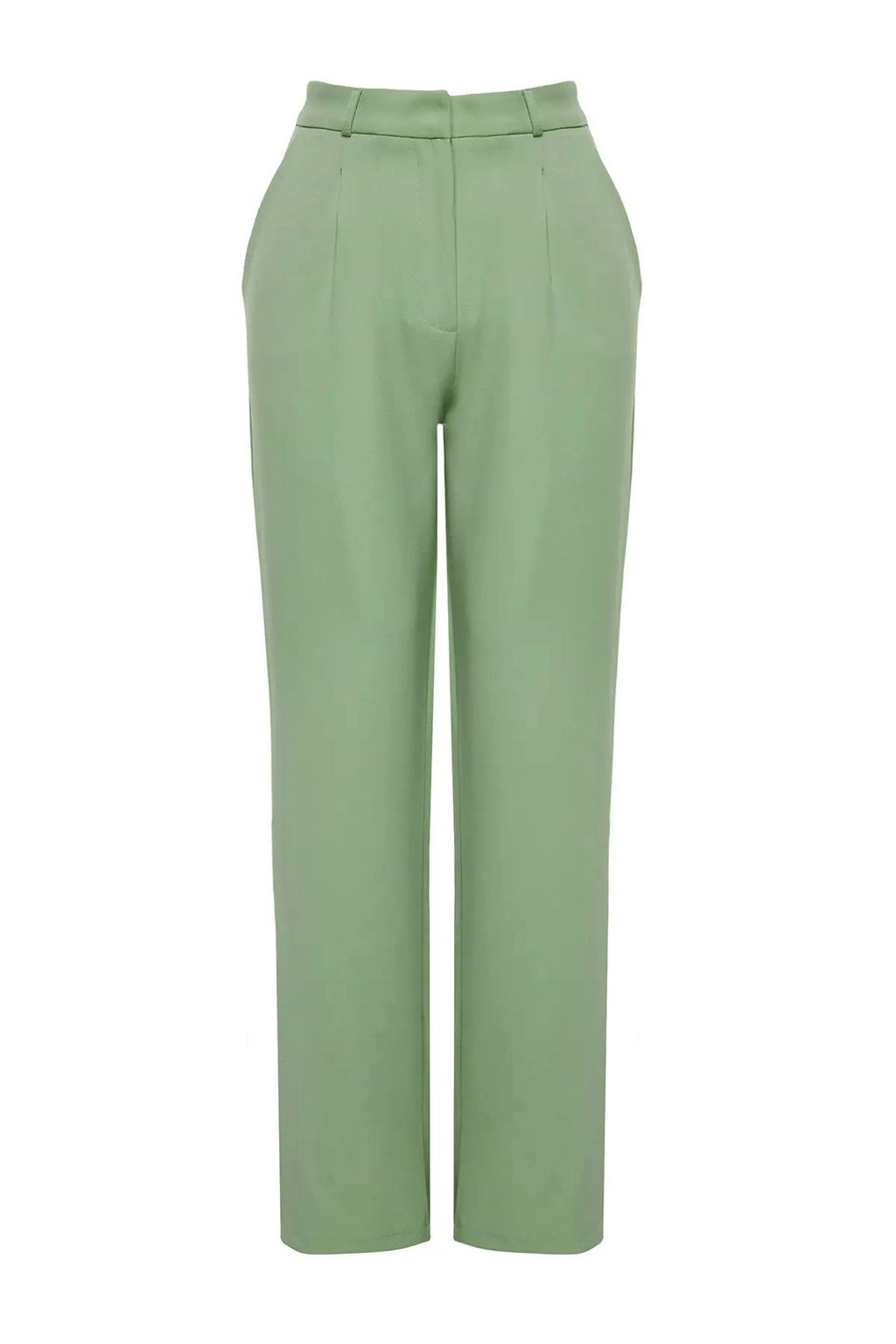 Mint Straight/Duz Kesim Pileli Dokuma Kumas Pantolon TWOSS21PL0155