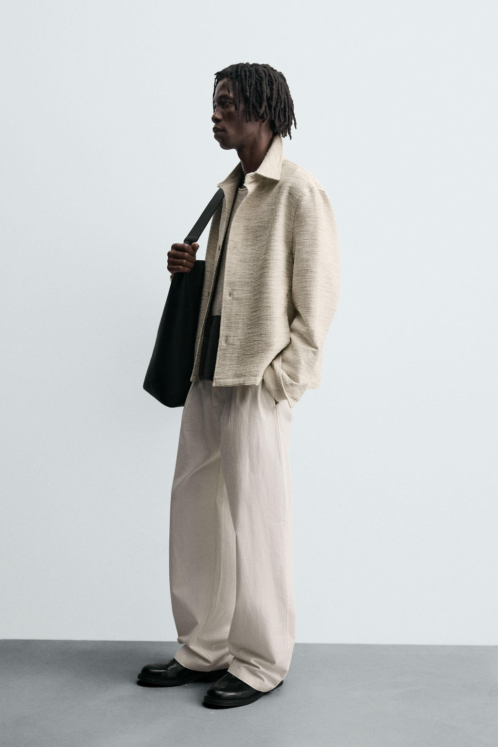 CONTRAST TEXTURED OVERSHIRT - Zara фото 4