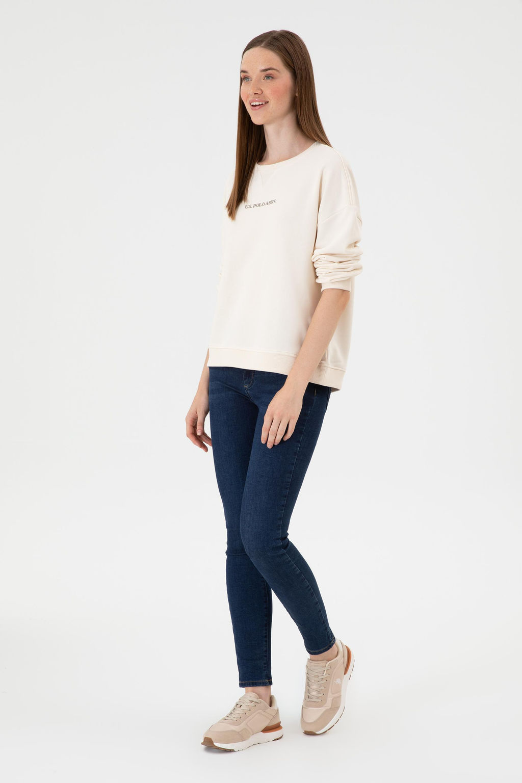 Kad_n Krem Sweatshirt Sepette S_rpriz _ndirim - U.s. polo assn фото 4