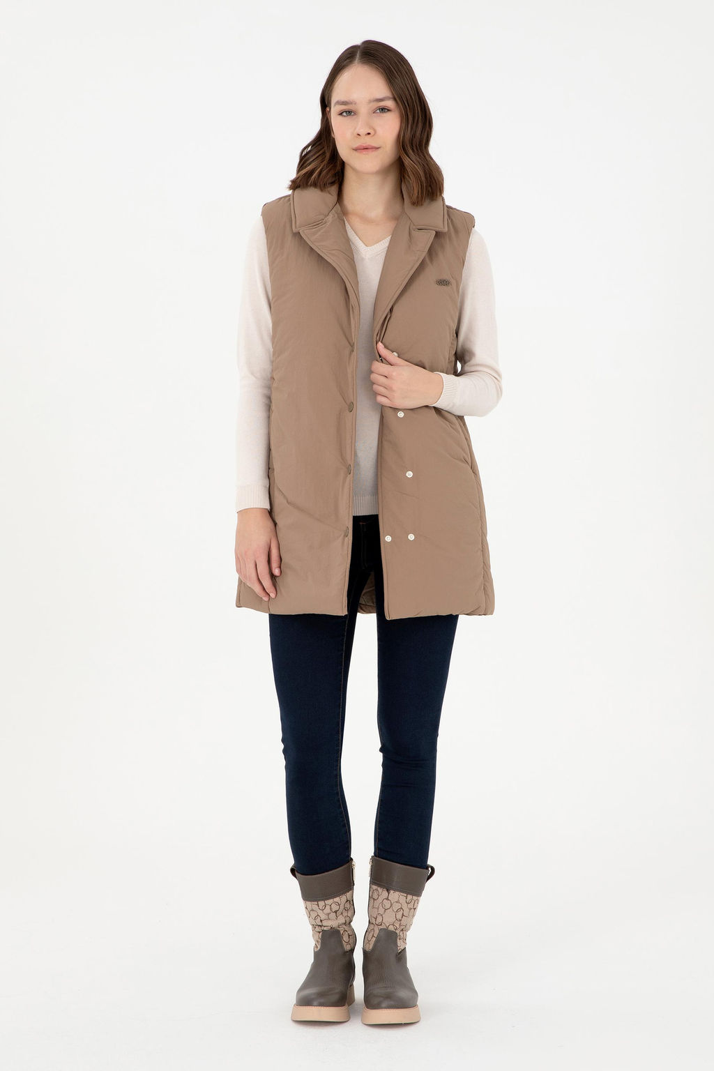 Женский жилет цвета хаки - U.s. polo assn фото 4