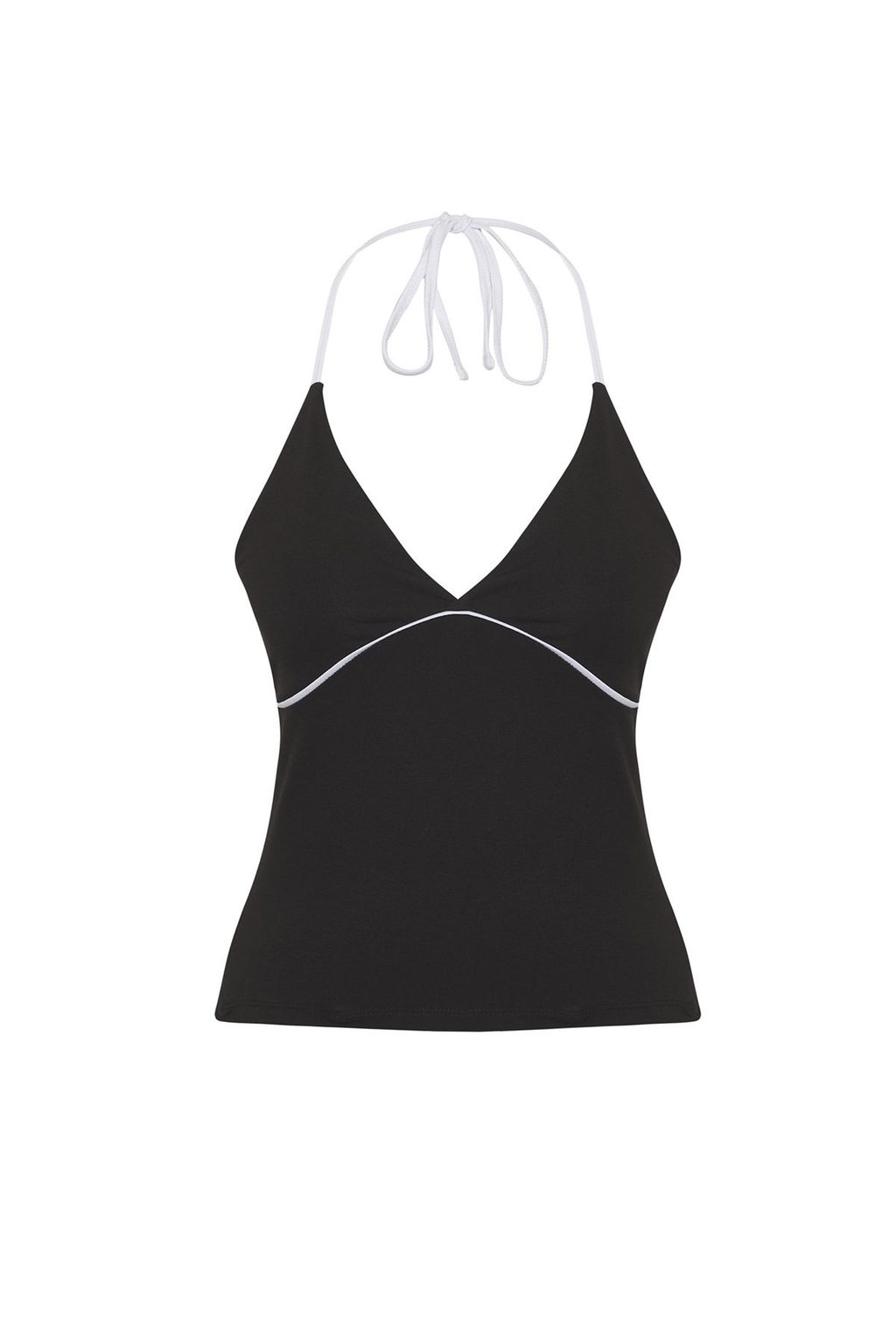 Ac?k Mavi Fitted/Vucuda Oturan Biye Detayl? Ask?l? Esnek Orme Bluz TWOSS25BZ00153 - Trendyolmilla фото 6