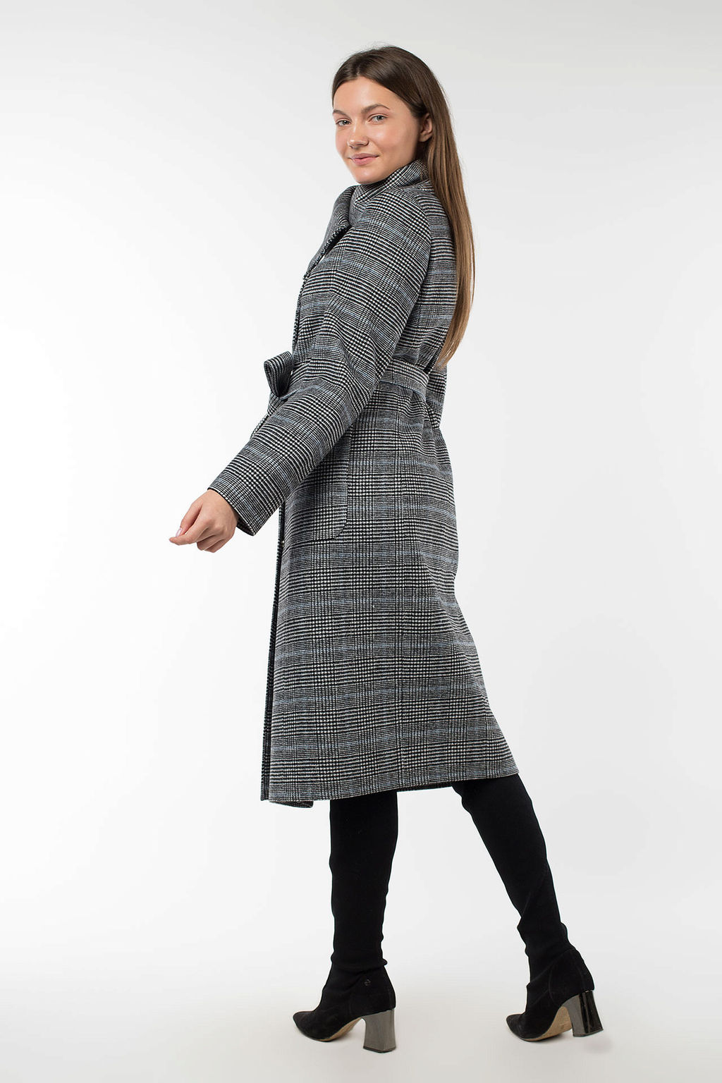 01-10186 Пальто женское демисезонное (пояс) - El podio фото 6