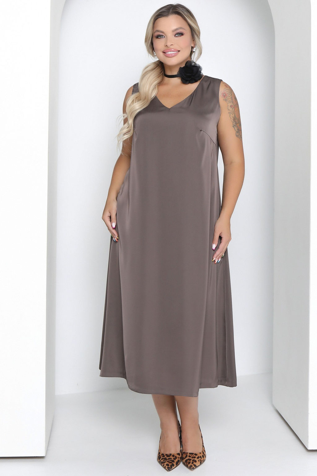 Платье П-2211/5 Цвет:коричневый - Леди агата фото 2