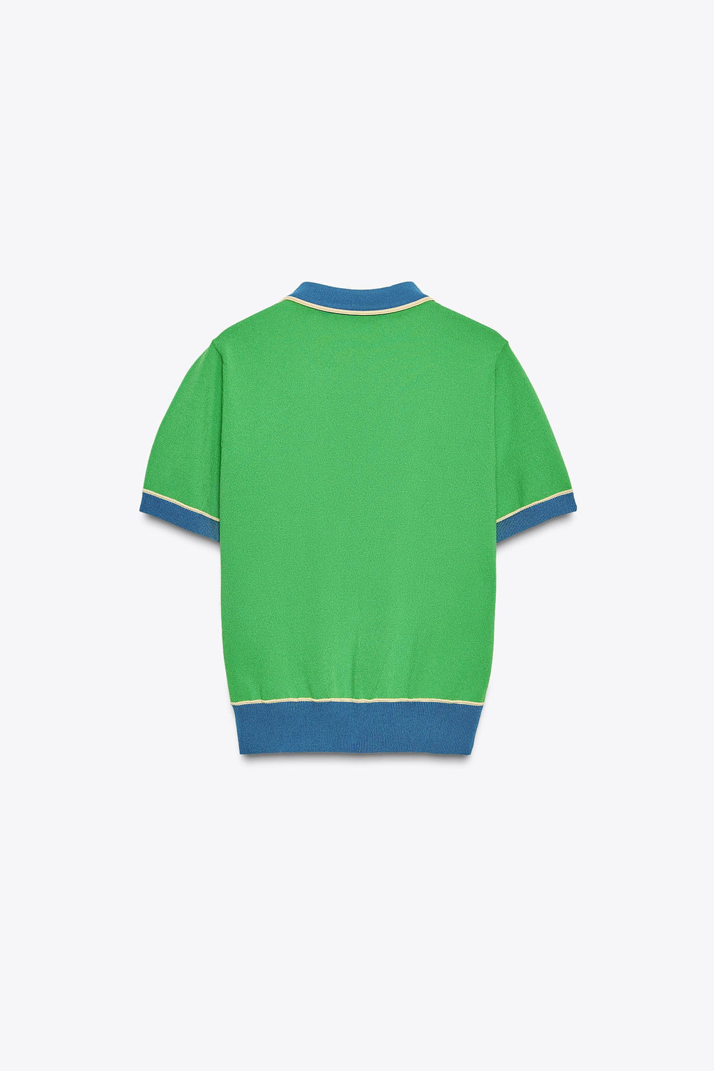 CONTRAST KNIT SHORT SLEEVE POLO TOP - Zara фото 5