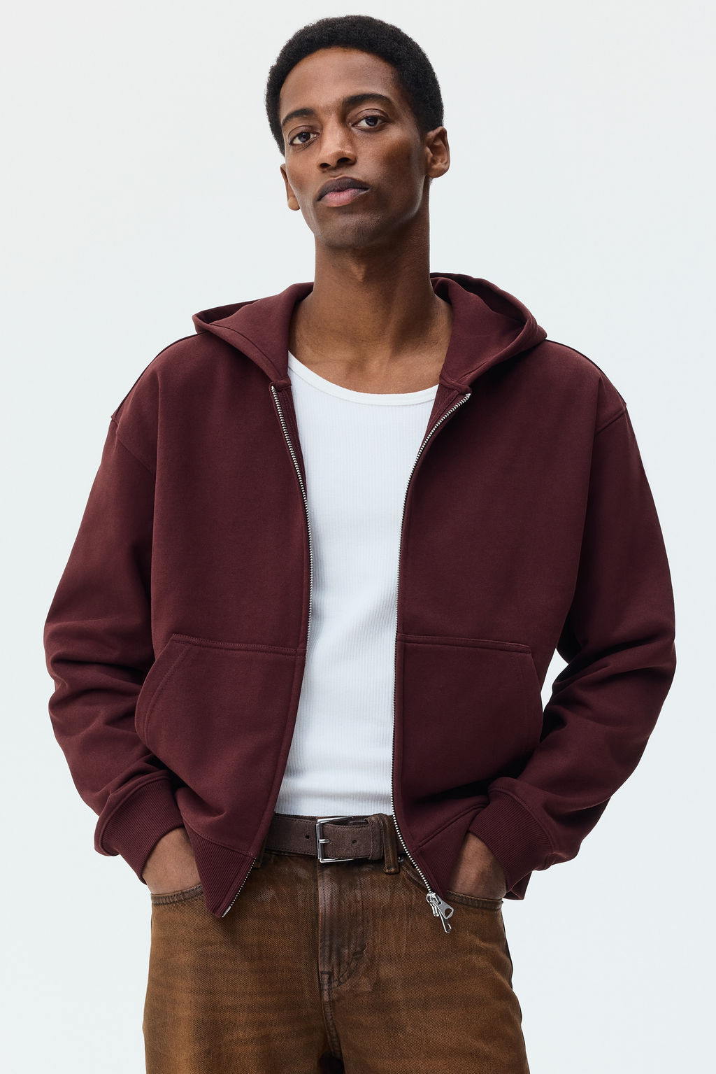 Chaqueta sudadera boxy con cremallera Loose Fit - H&m фото 3