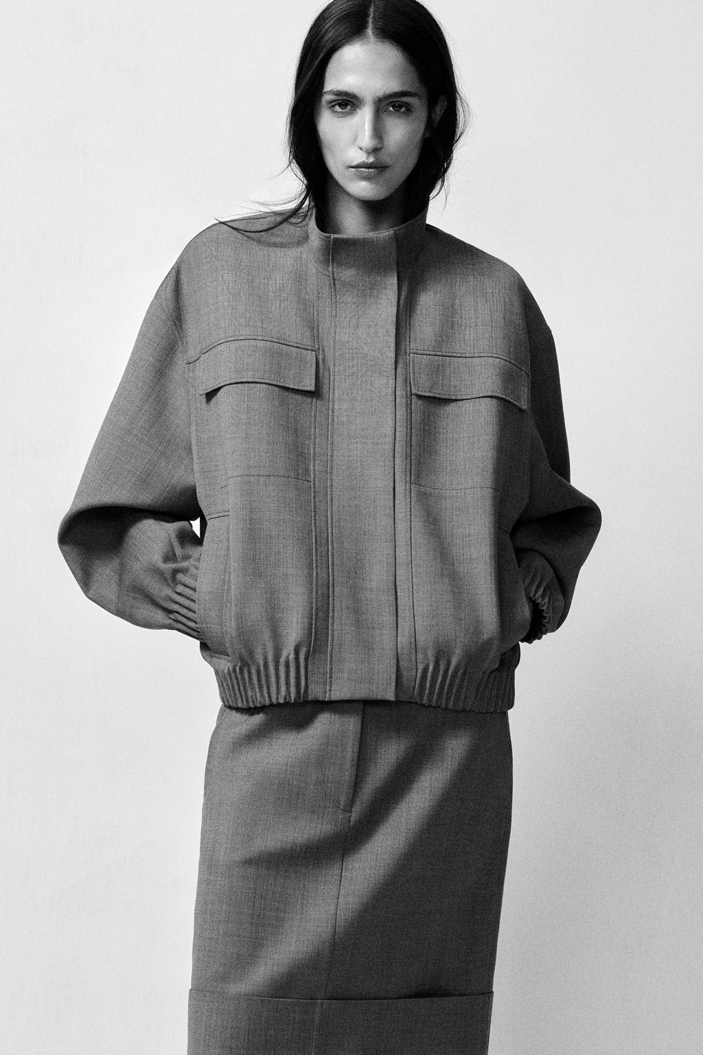 FALDA DE TUBO EN MEZCLA DE LANA CON DOBLEZ - H&m фото 3