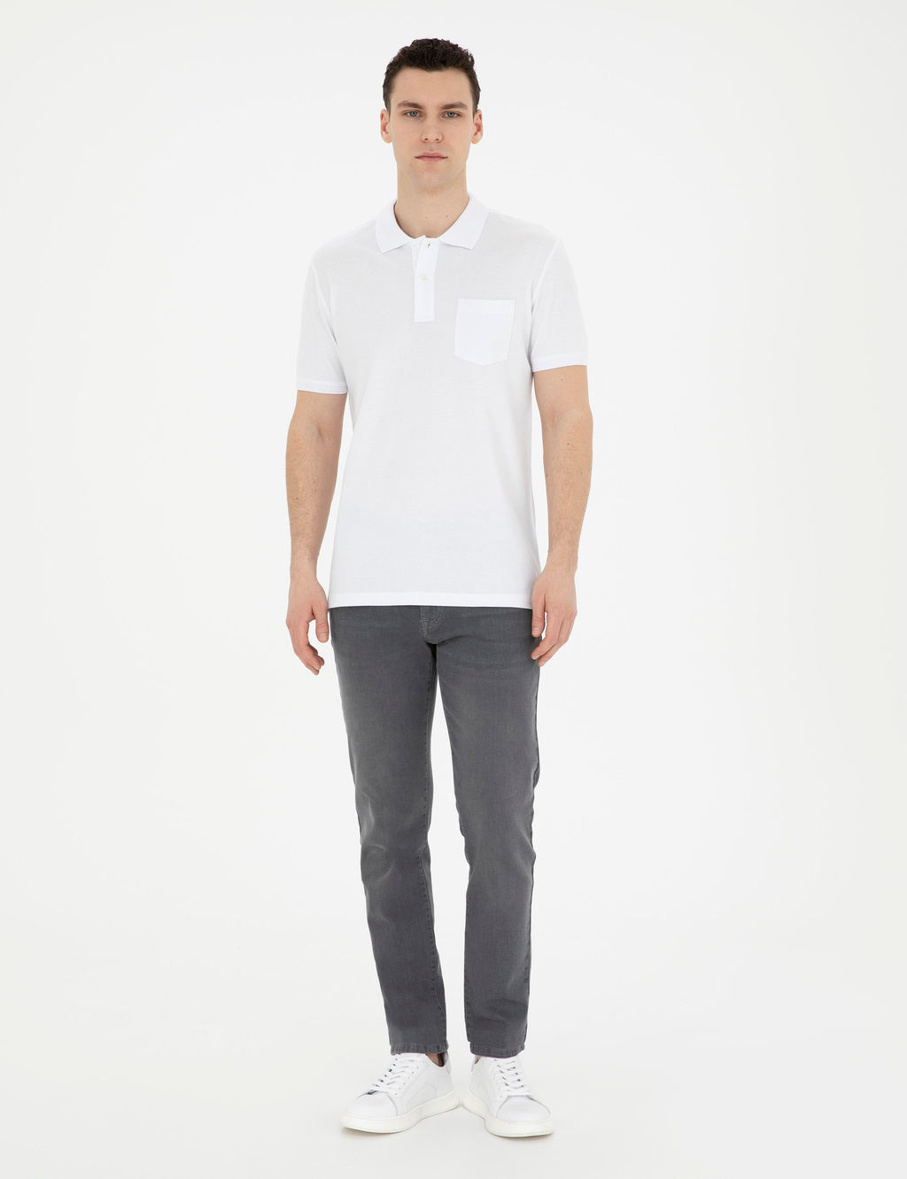 Beyaz Regular Fit Basic Ti__rt - Pierre cardin фото 11