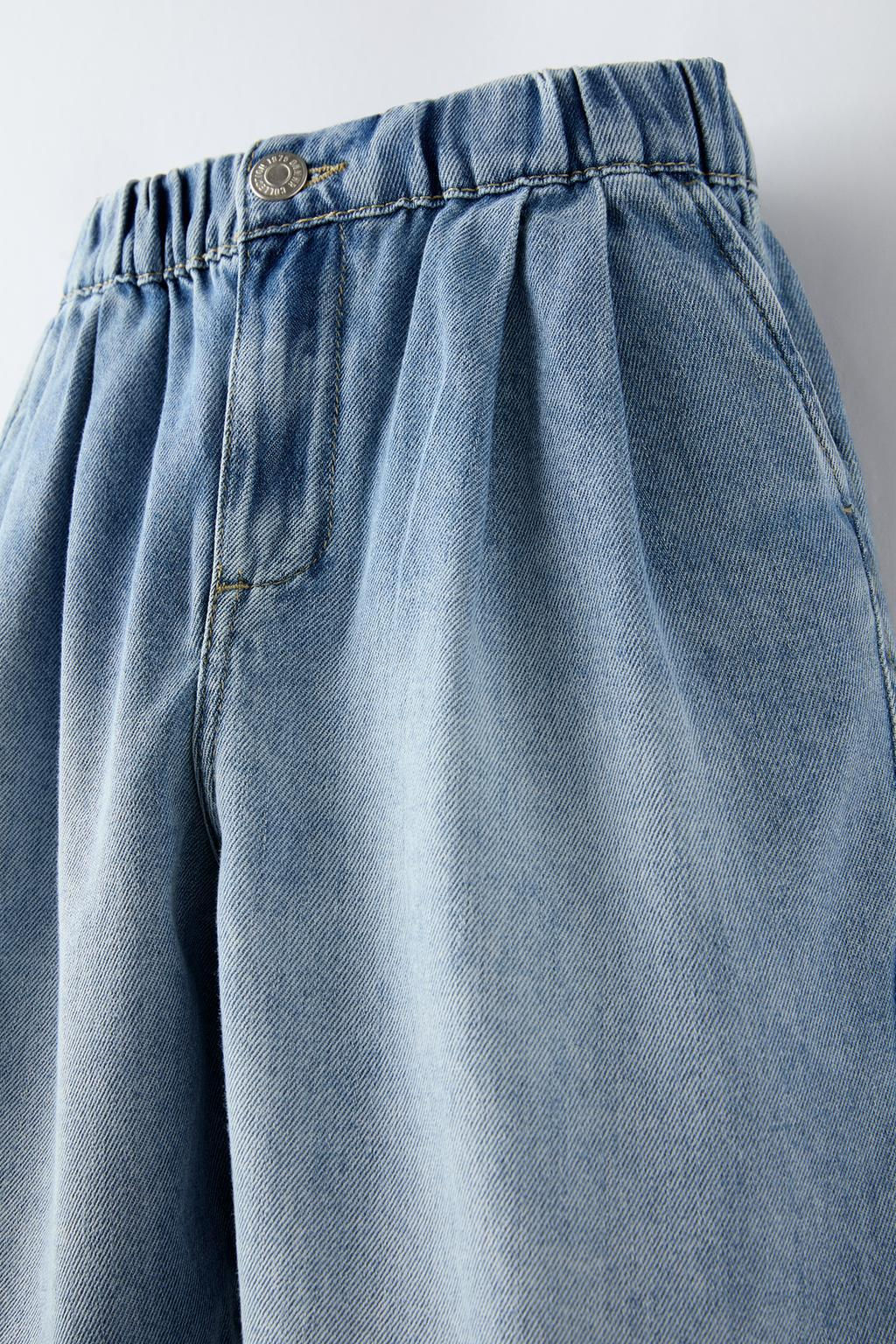 FLOWING DENIM BERMUDA SHORTS WITH ELASTICATED WAIST - Zara фото 3