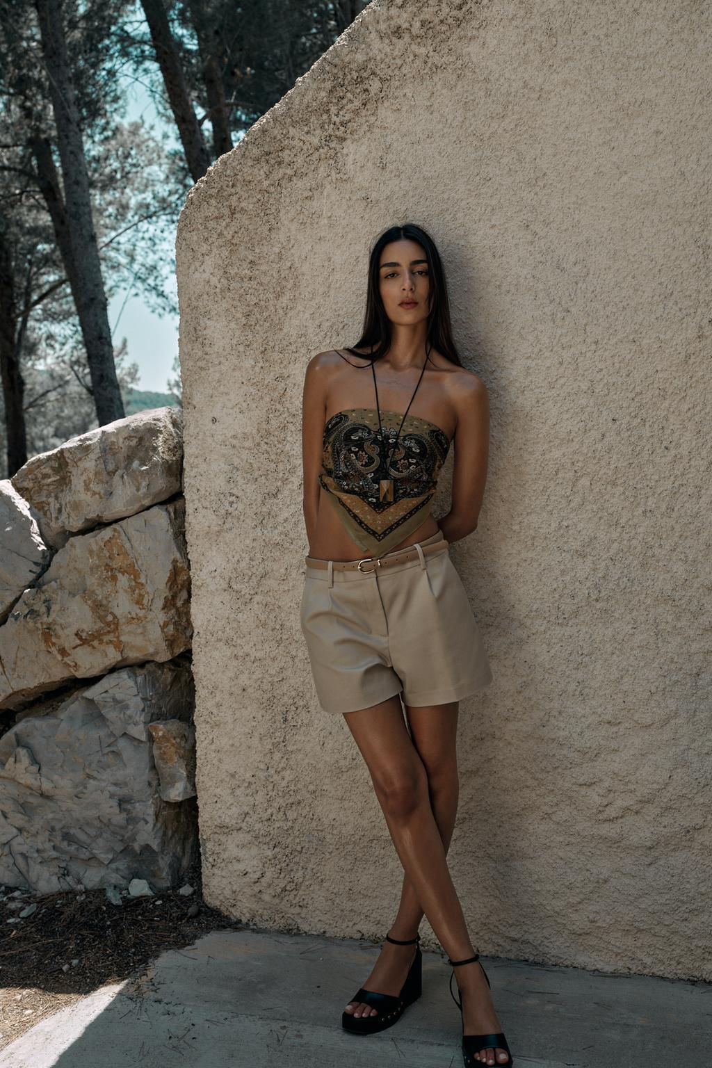 DARTED BERMUDA SHORTS WITH BELT - Zara фото 9