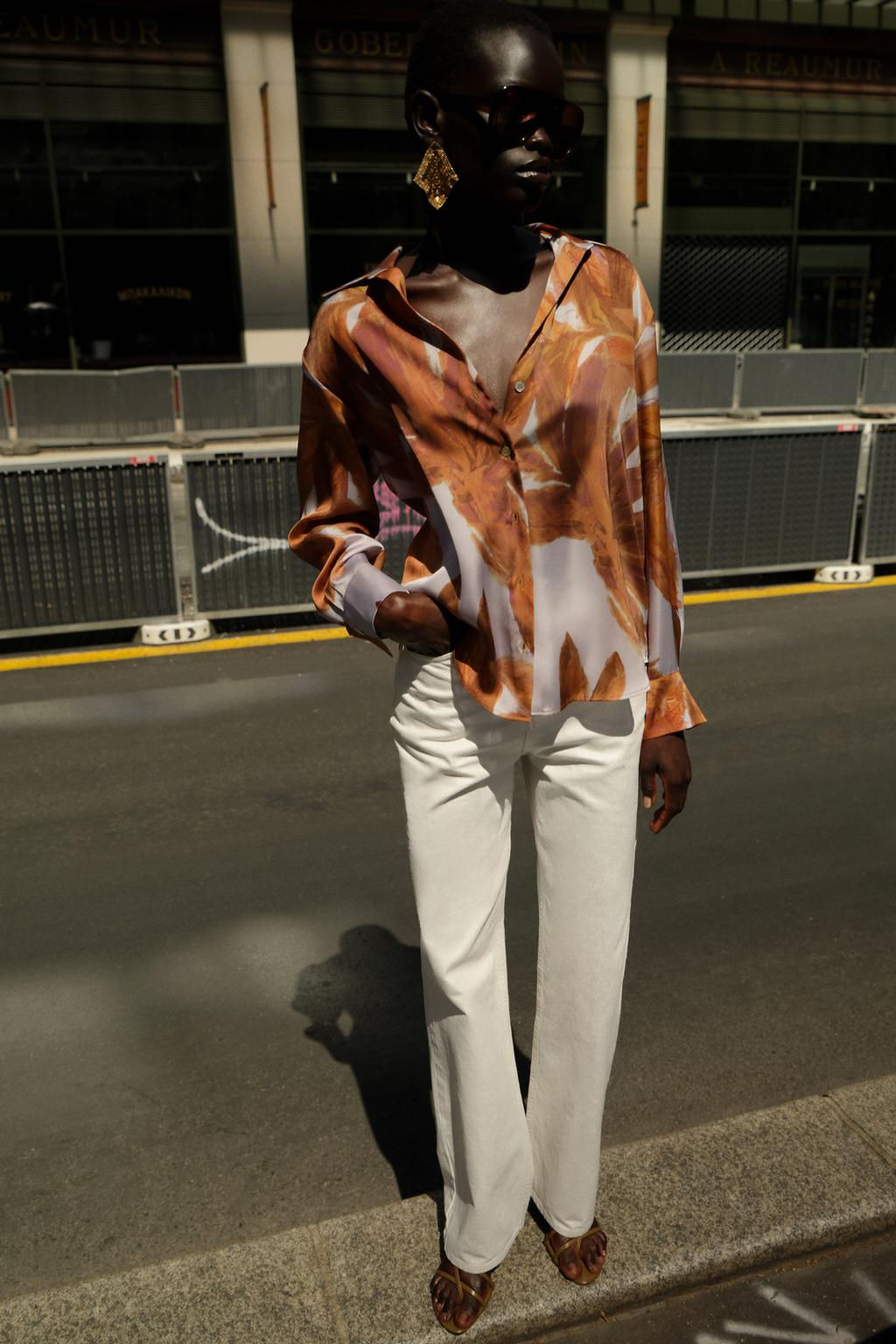 PRINTED SATIN SHIRT