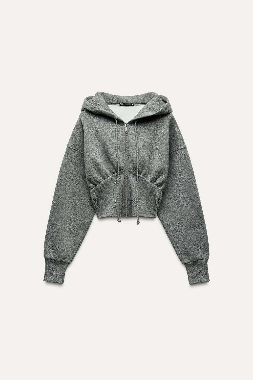 GLITTER CROPPED HOODIE - Zara фото 7
